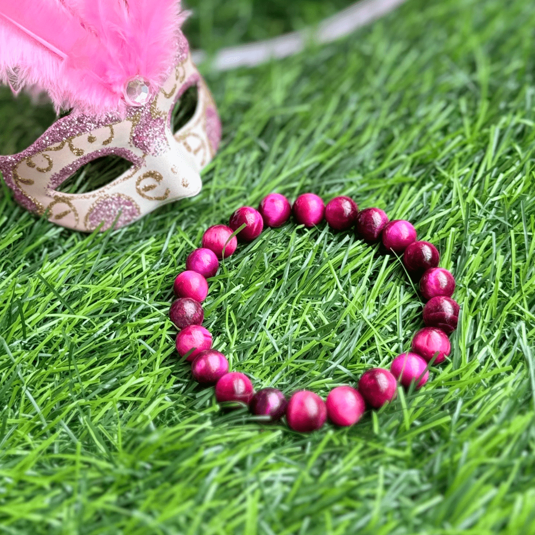 Pink Tiger Eye stone bracelet for men & women