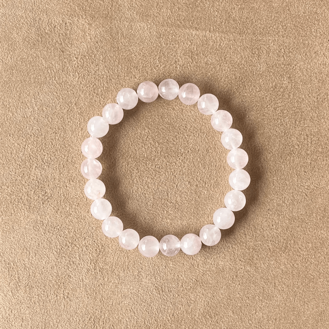 Handmade 8mm round Rose quartz beads bracelet