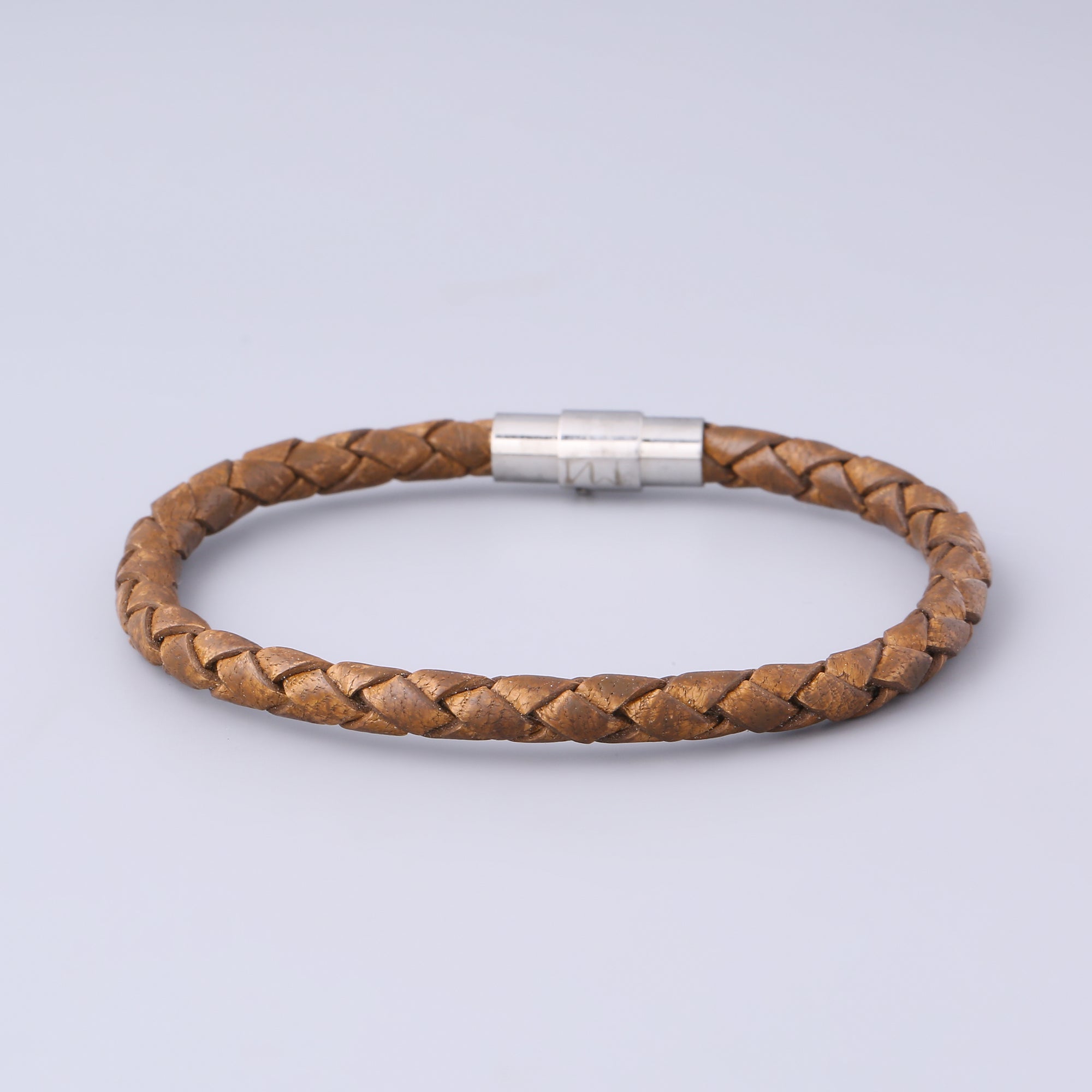 Braided Tan Leather Bracelet