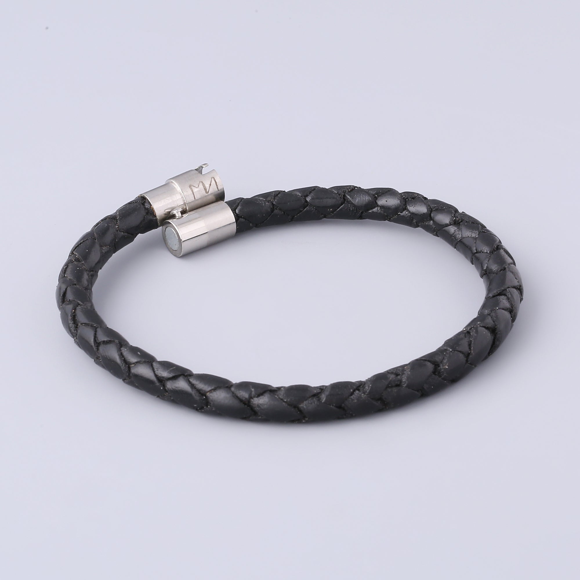 Braided Black Leather Bracelet