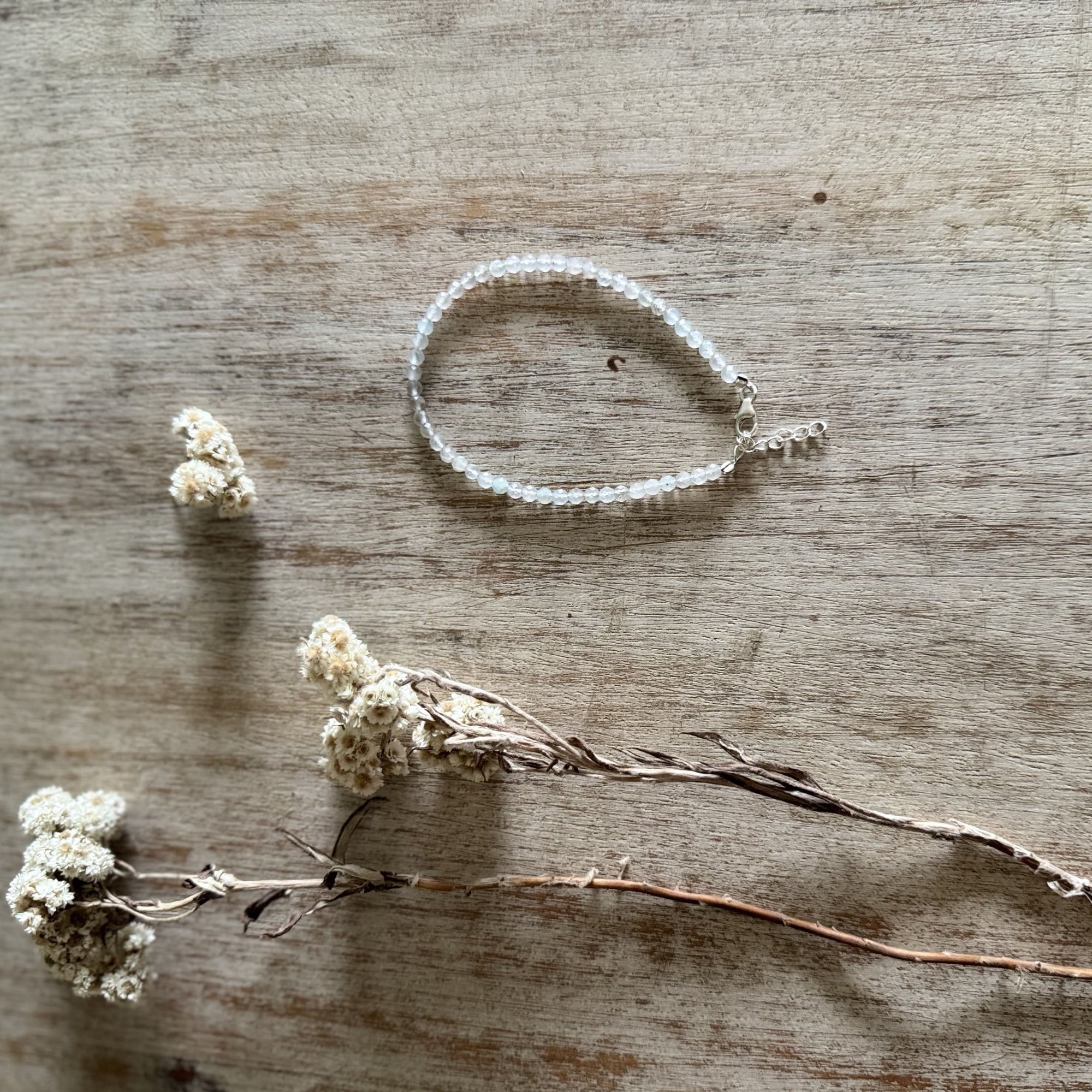faceted Aquamarine beads bracelet for men & women by Nirwaana Jewelry