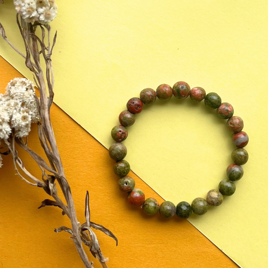 Unakite Beads Bracelet