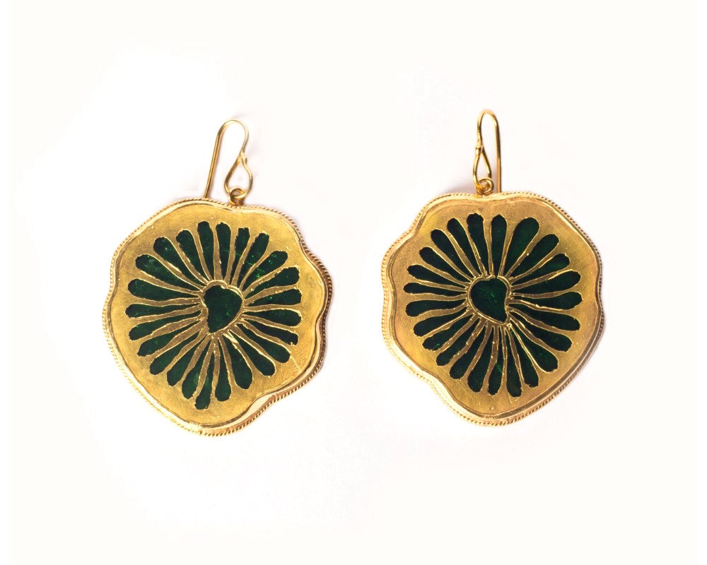 Handcrafted thewa earrings