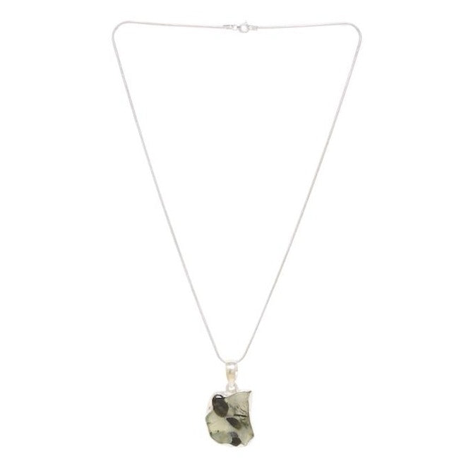 Prehnite stone origin from Africa pendant strung in a chain