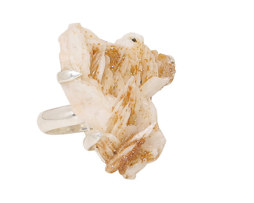 Vanadinite Druzy stone adjustable finger ring