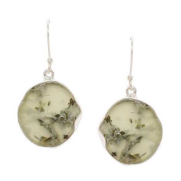 Prehnite stone origin from Africa hook earrings