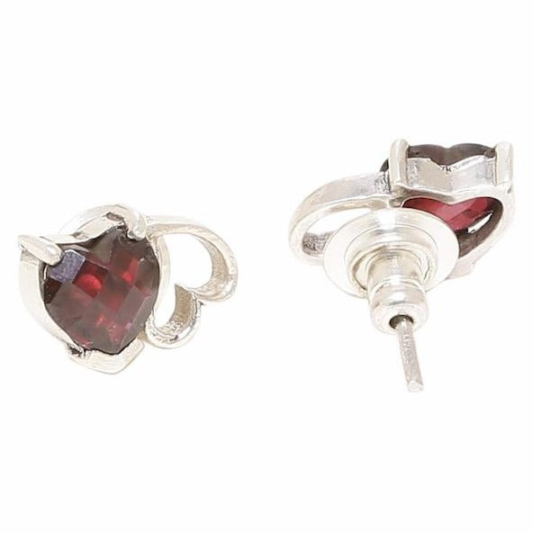 Twin heart shaped ear studs