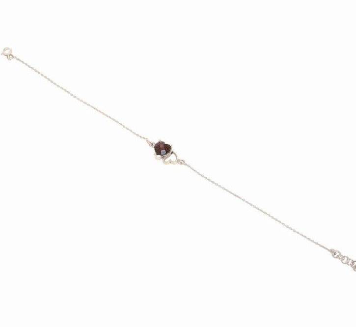 Delicate twin hearts single chain bracelet