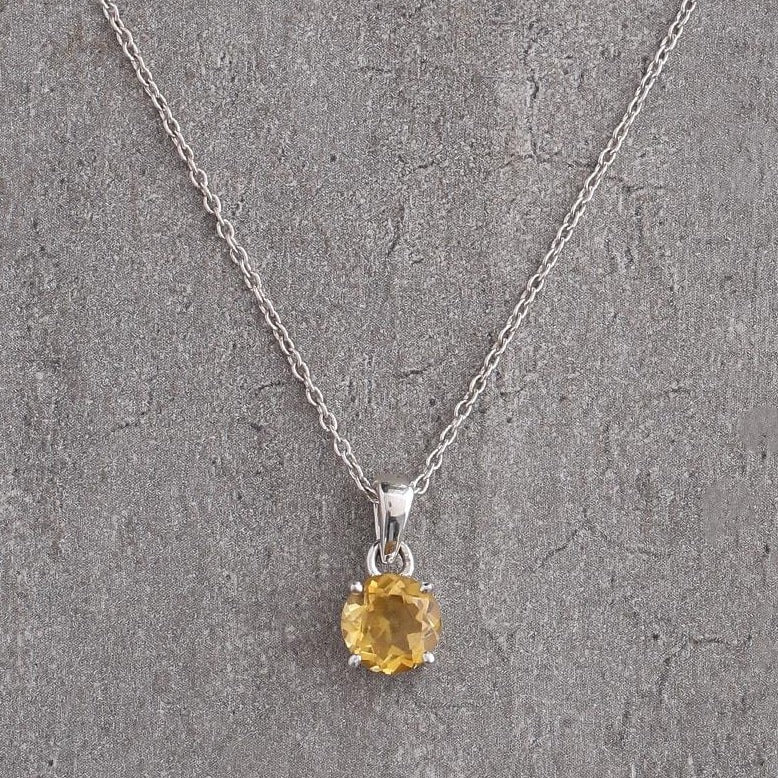 Zodiac scorpio birthstone sterling silver single layered necklace