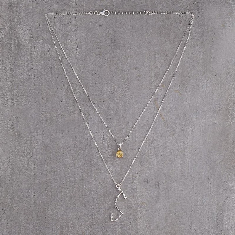 Full view of scorpio layered necklace