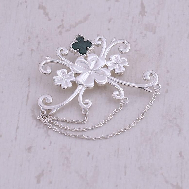 4 Leaf Clover Brooch by Nirwaana