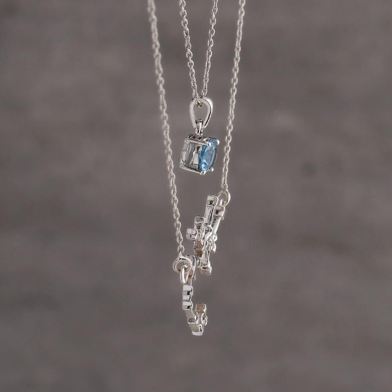 zodiac sagittarius double layered neckpiece in sterling silver