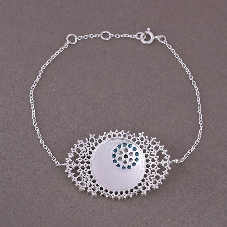 Back view of evil eye bracelet