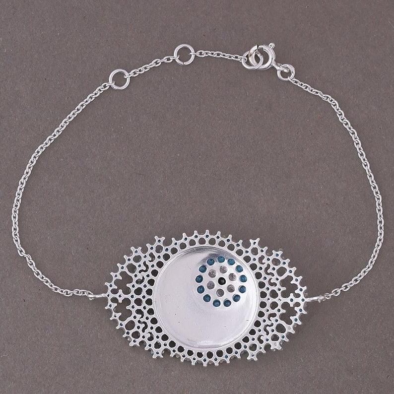 Back view of evil eye bracelet