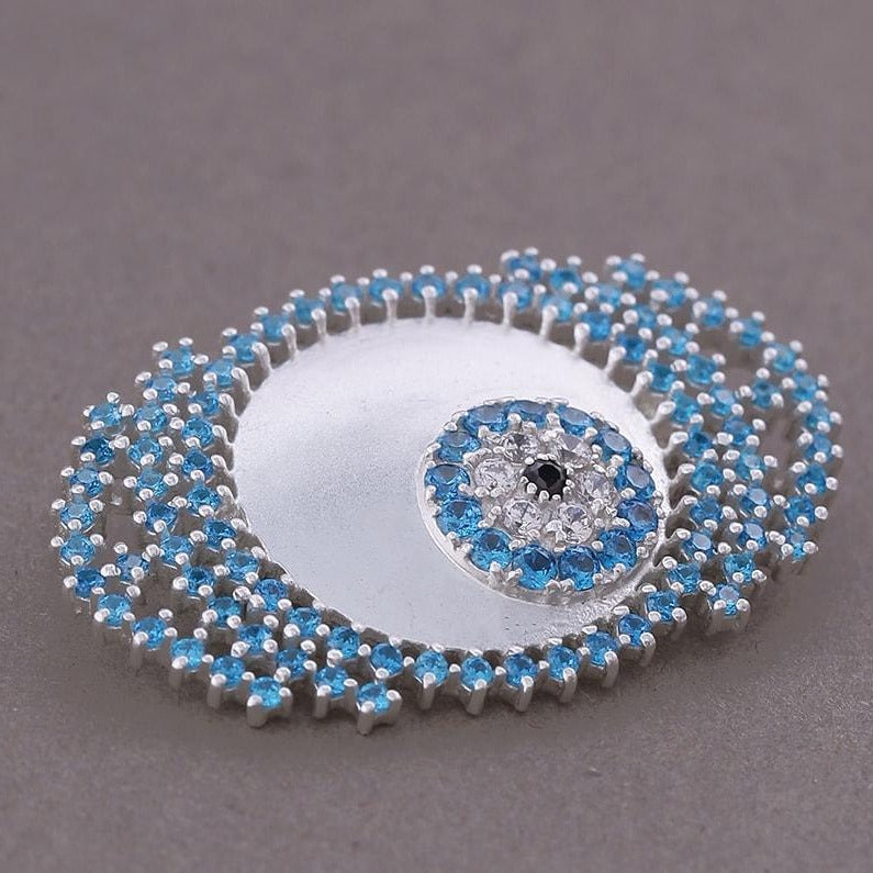 Evil eye talisman brooch