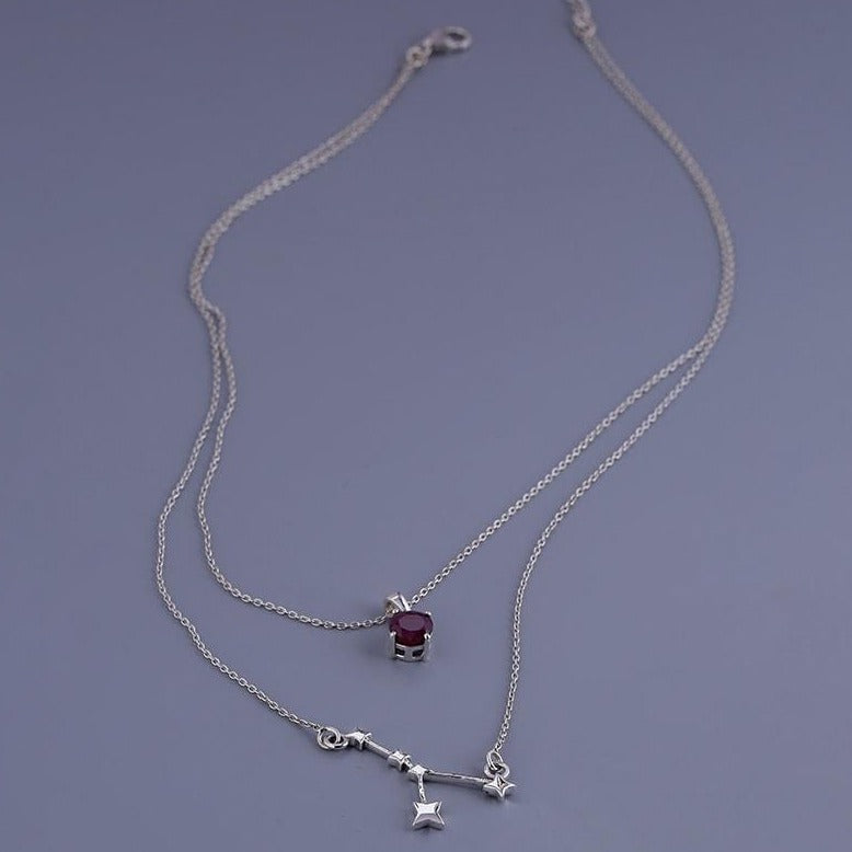 Sterling silver cancer layered neckpiece