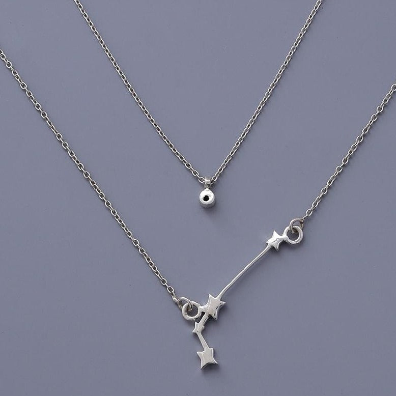 Close up view of Aries layered necklace