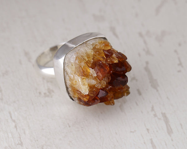 Citrine crown ring