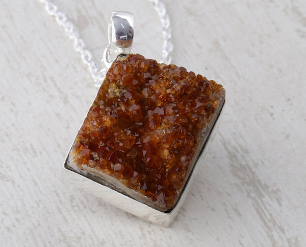 Citrine druzy pendant