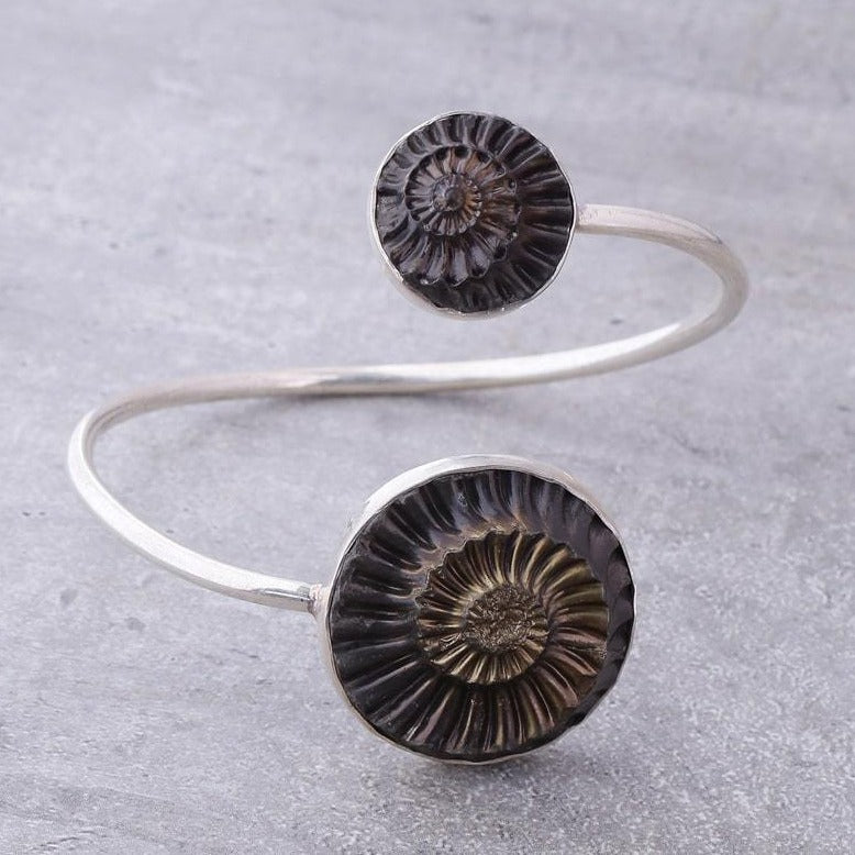 Round Pleuroceras Cuff Bracelet