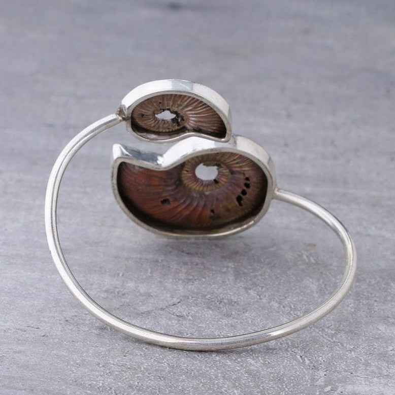 Spiral Pyrite Ammonite Bracelet