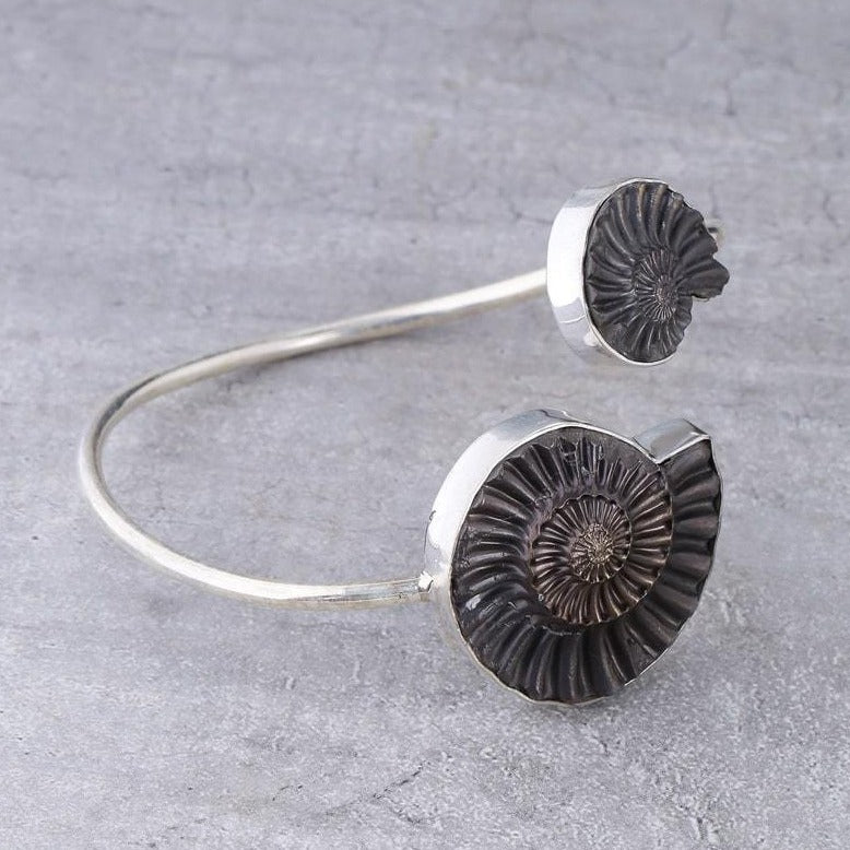 Spiral Pleuroceras Silver Bracelet