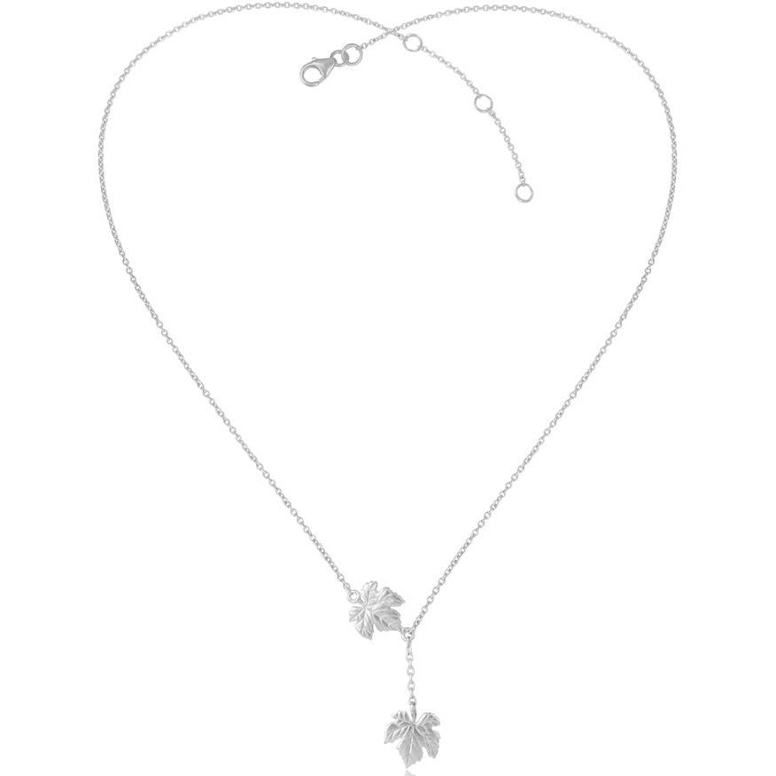 Delicate chain with textured ivy leaves pendant
