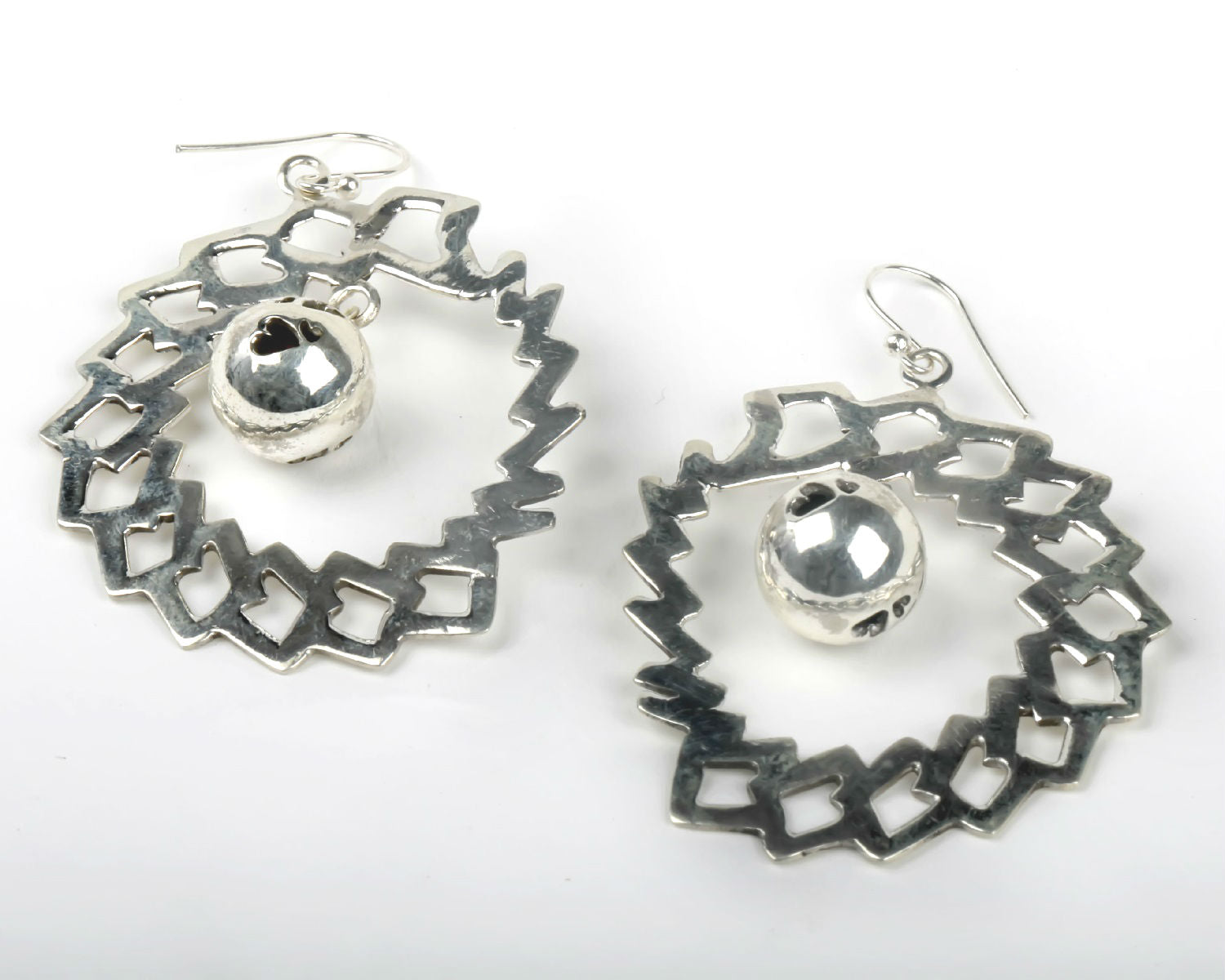 Sterling silver musical pair harmony ball danglers