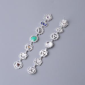 seven chakra gemstone earrings