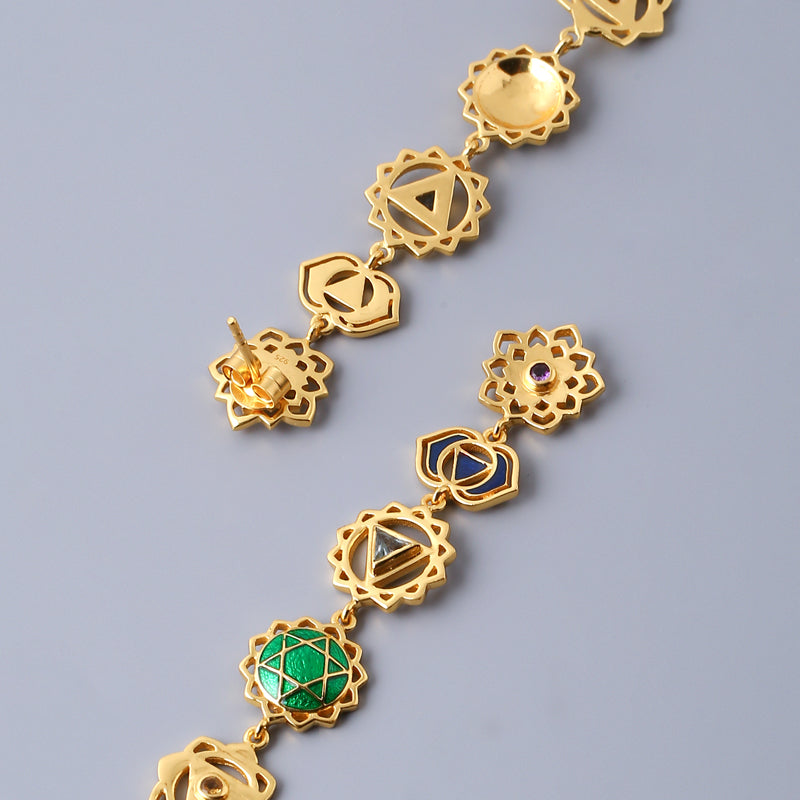 gemstone chakra earrings