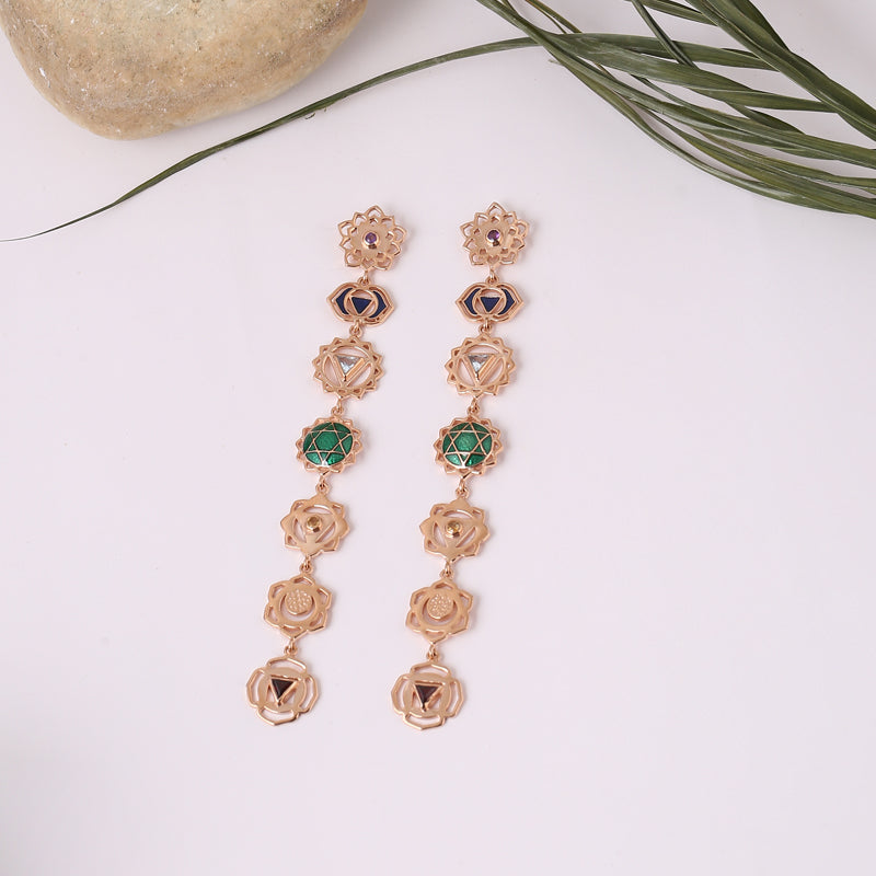 Seven Chakra shoulder duster earrings