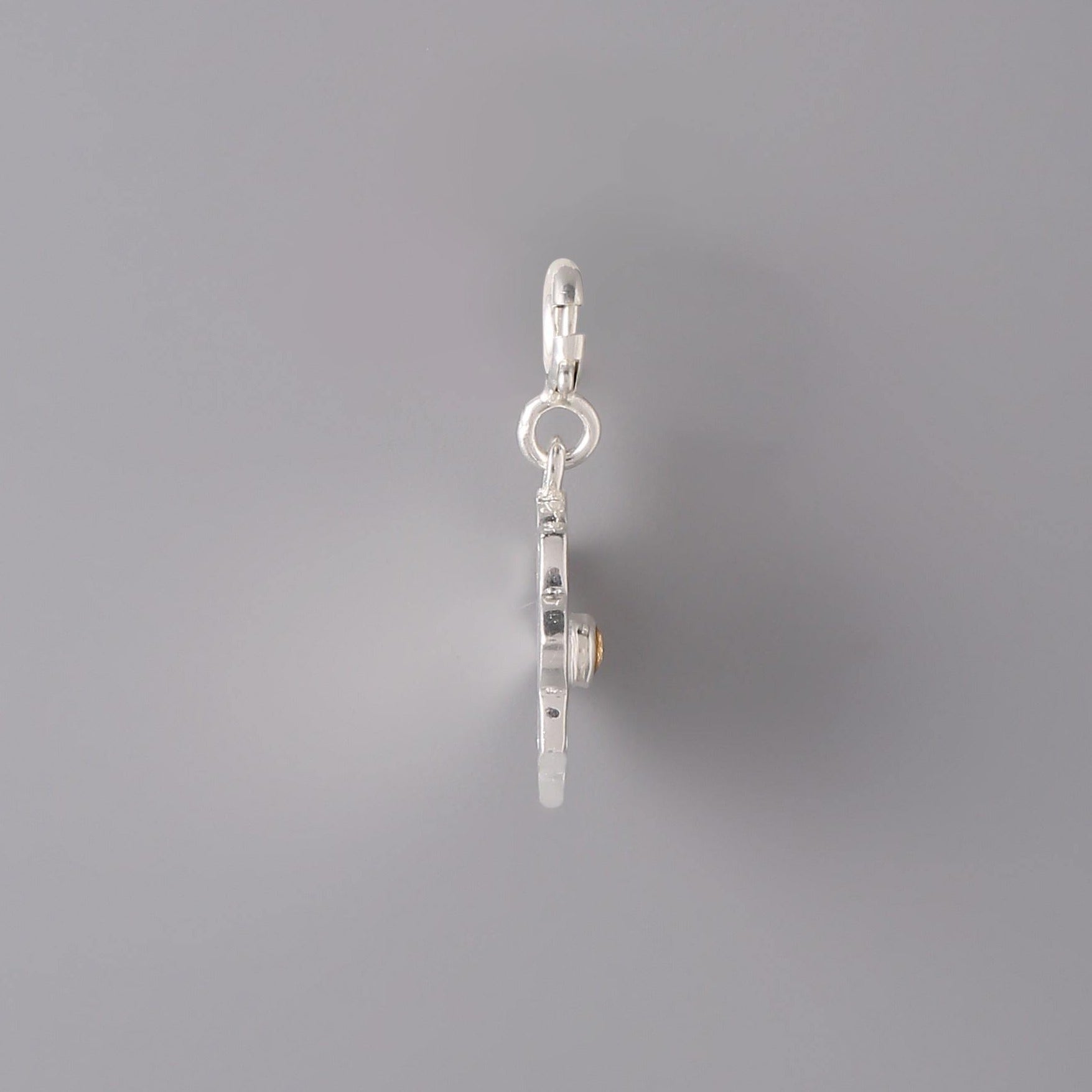 Manipura Chakra Charm  with studded with Citrine Gemstone - Side View