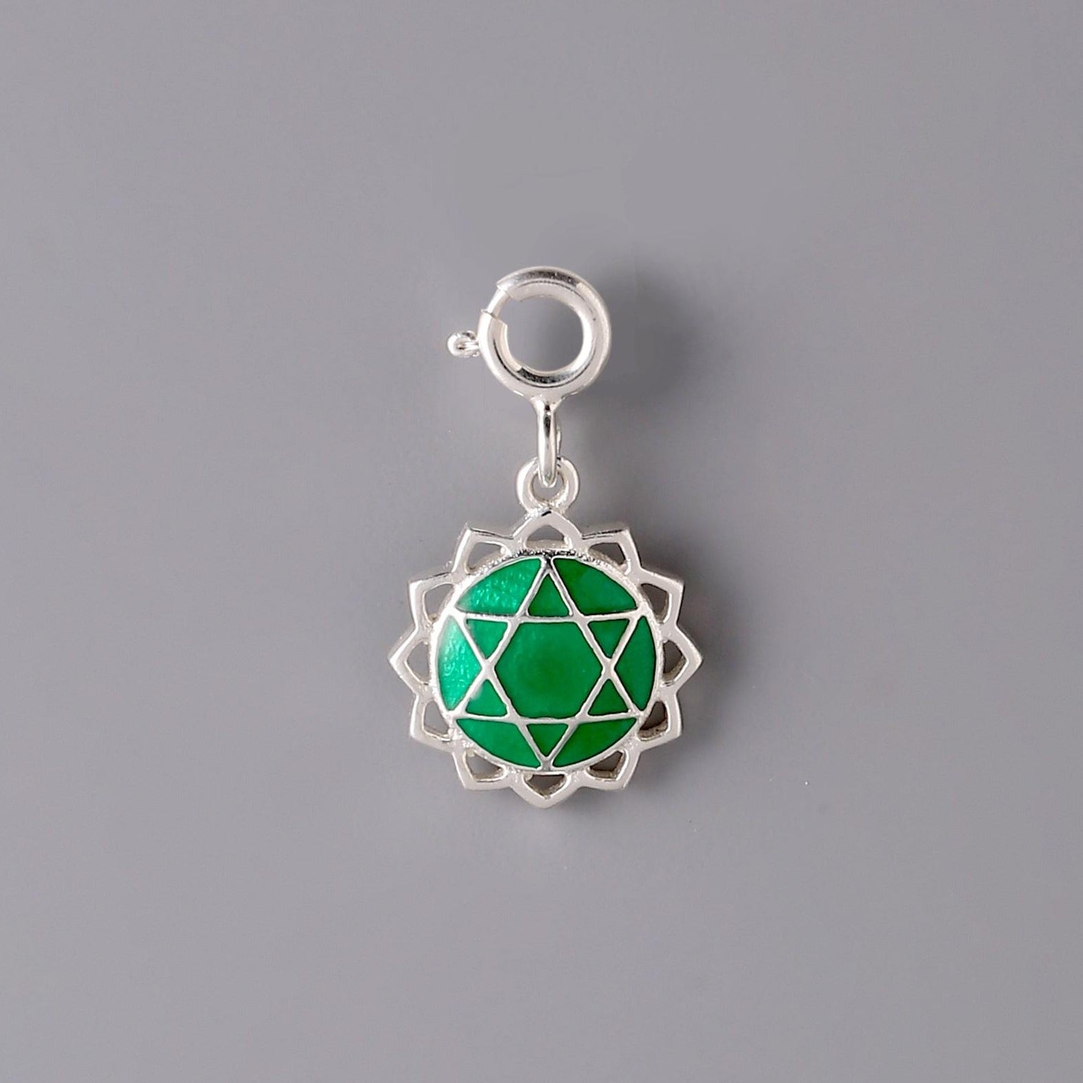 Handpainted Anahata Chakra Charm