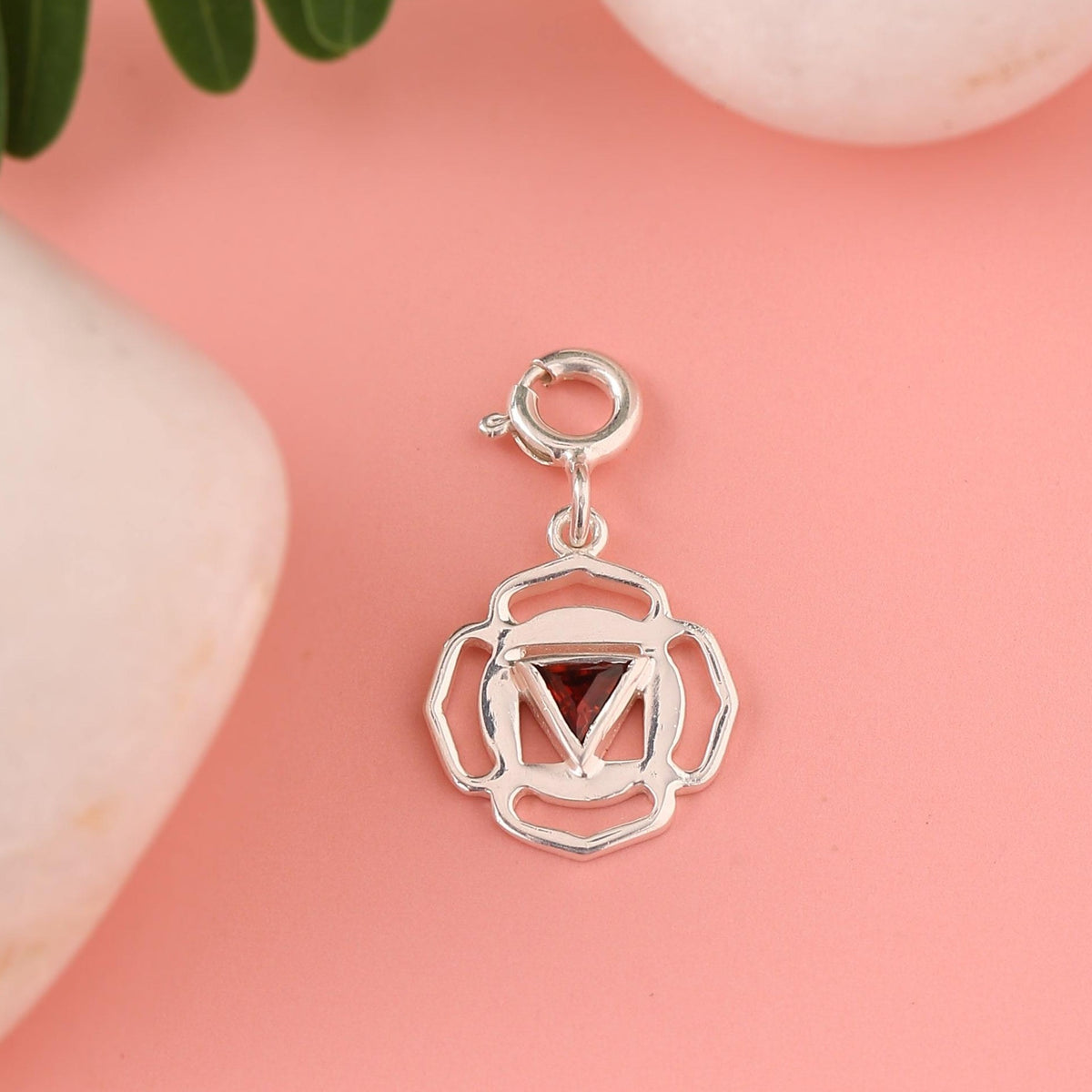 Muladhara Chakra detachable charm in real silver
