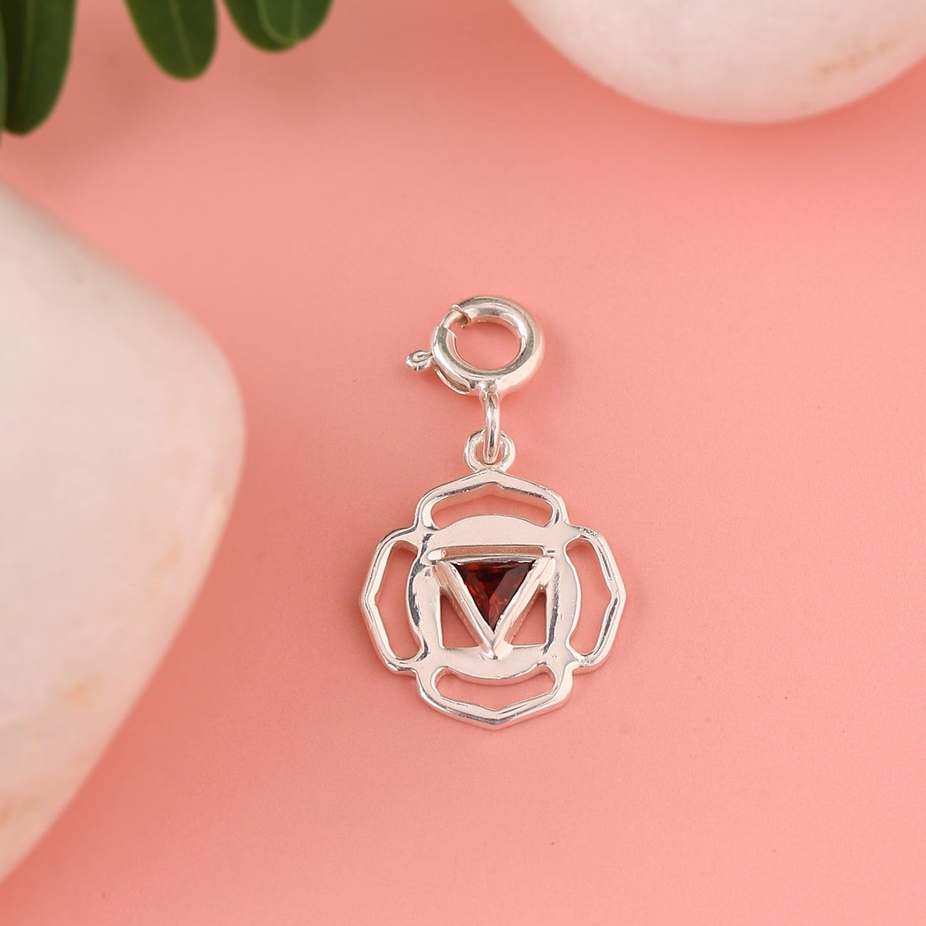 Muladhara Chakra detachable charm in real silver
