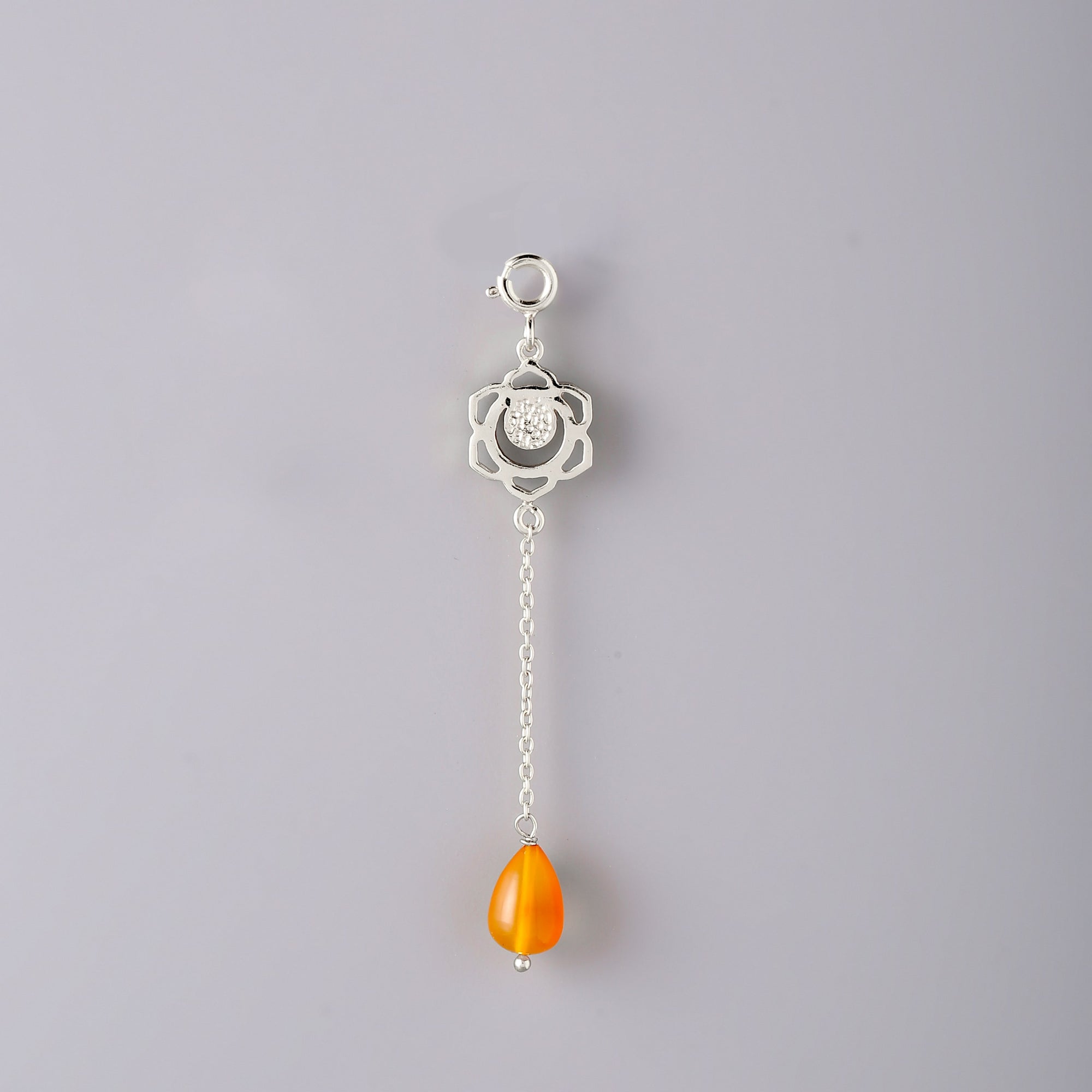 Real Silver Lumba For Bhabhi with oranage gemstone