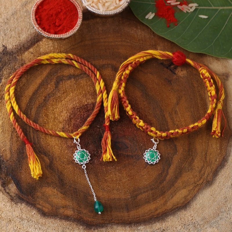 Rakhi & Lumba Set 1 - Silver