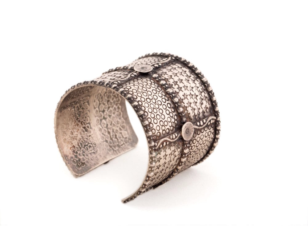 Oxidized silver cosmic cuff