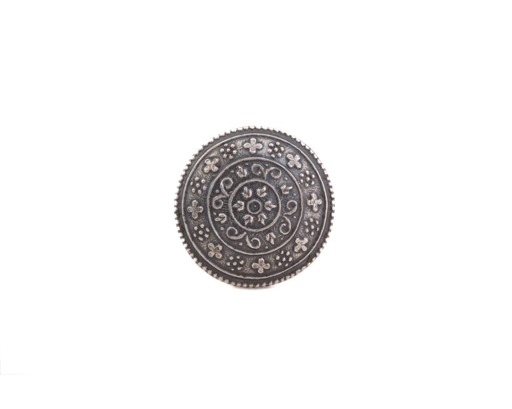 Sterling silver with oxidized finish cocktail armor ring