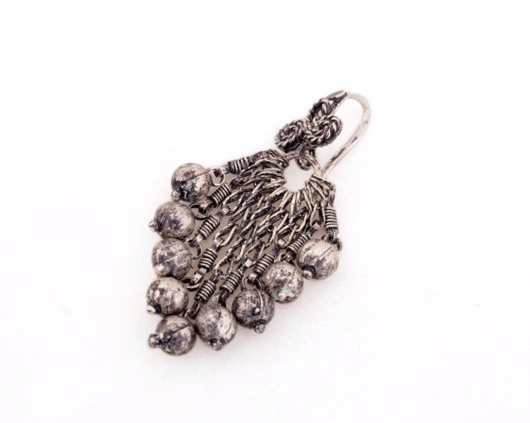 Antique silver bell earrings