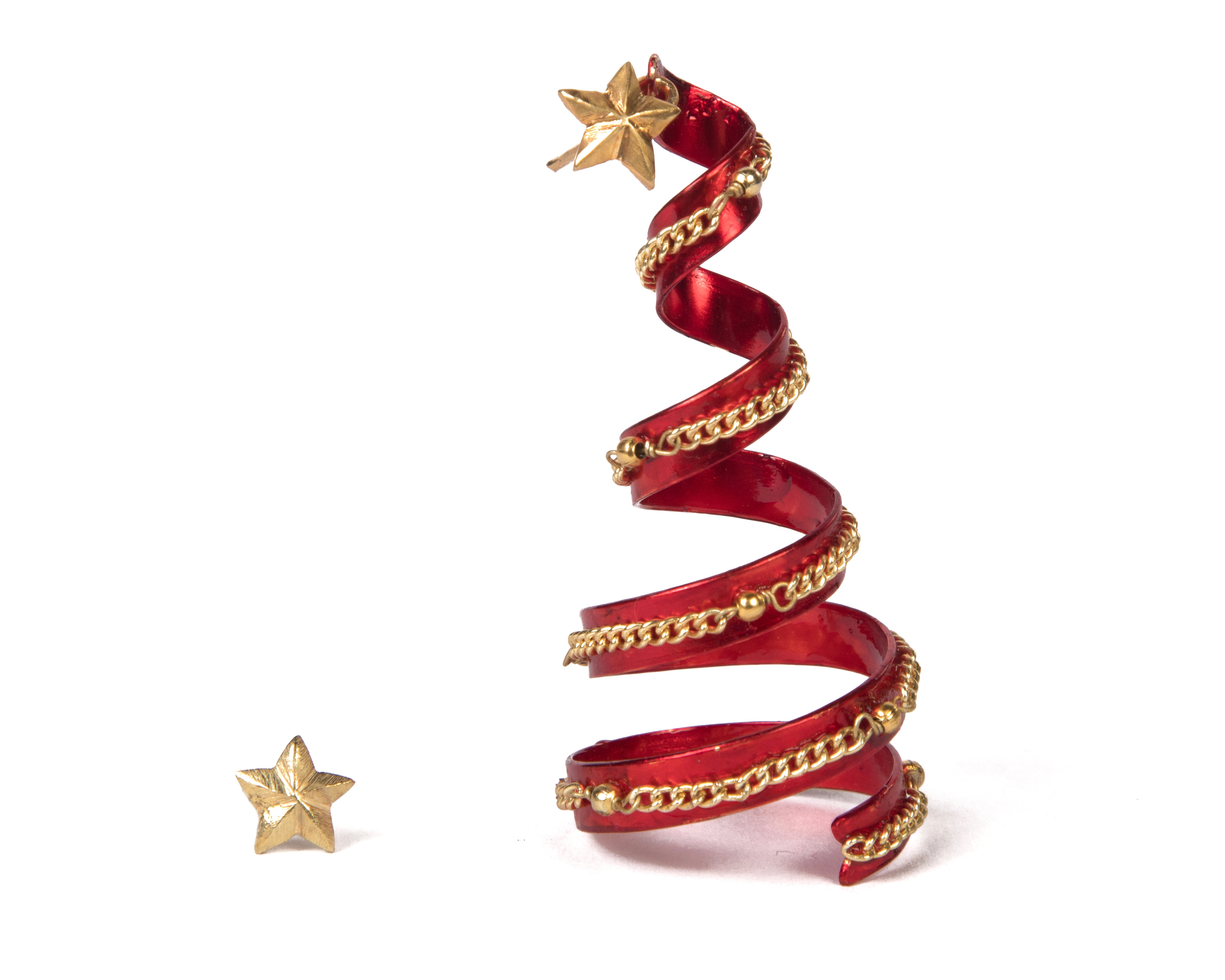 Enamel painted Xmas tree earring for single ear