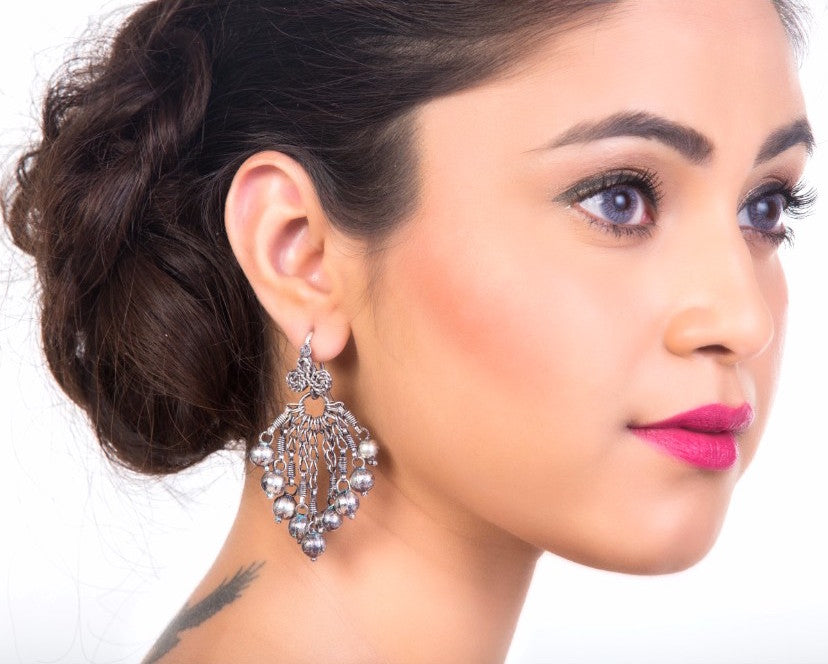 Silver bell earrings