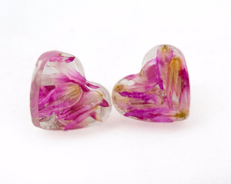 Little hearts flower studs