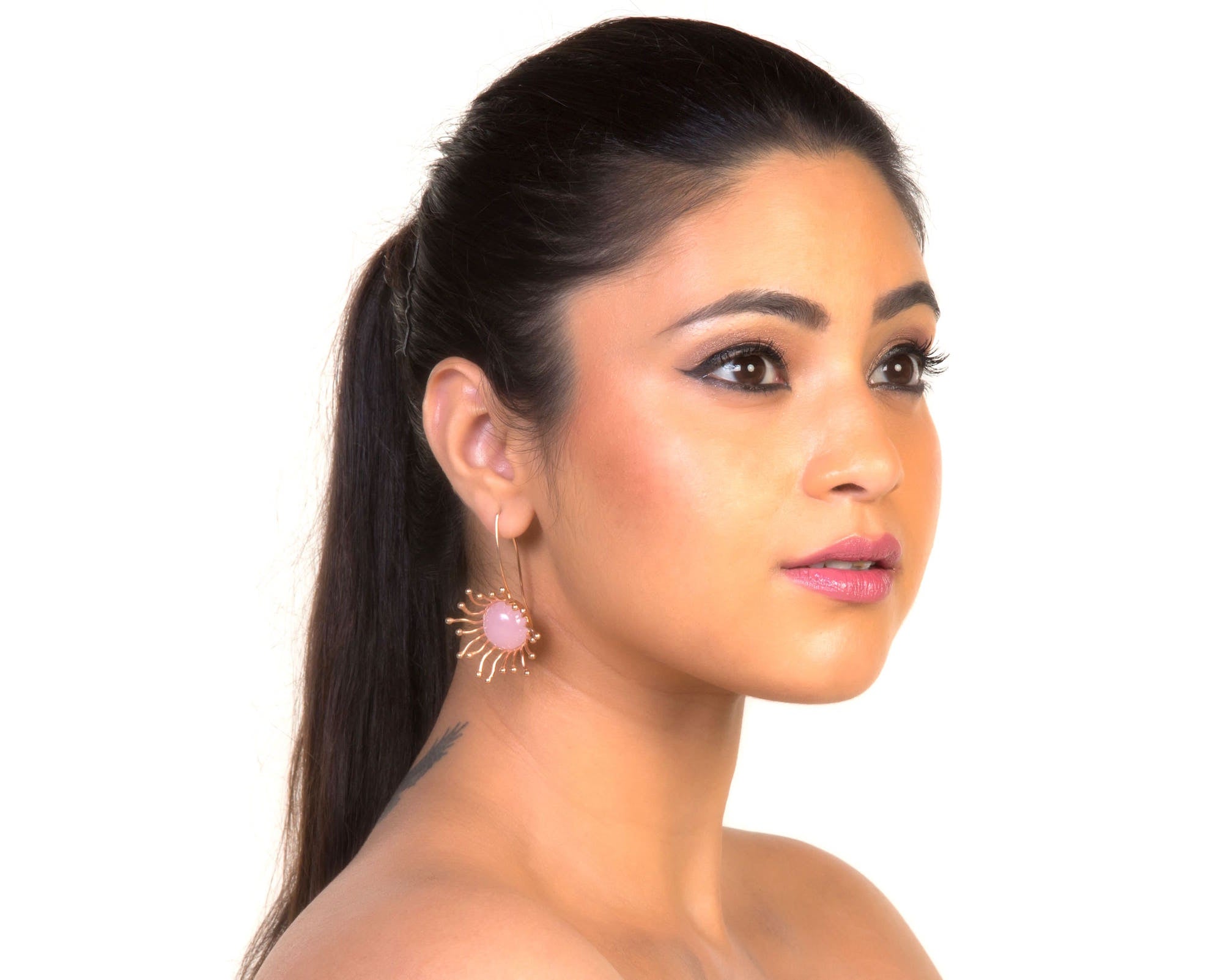 Pretty pink rosy bijoux earrings