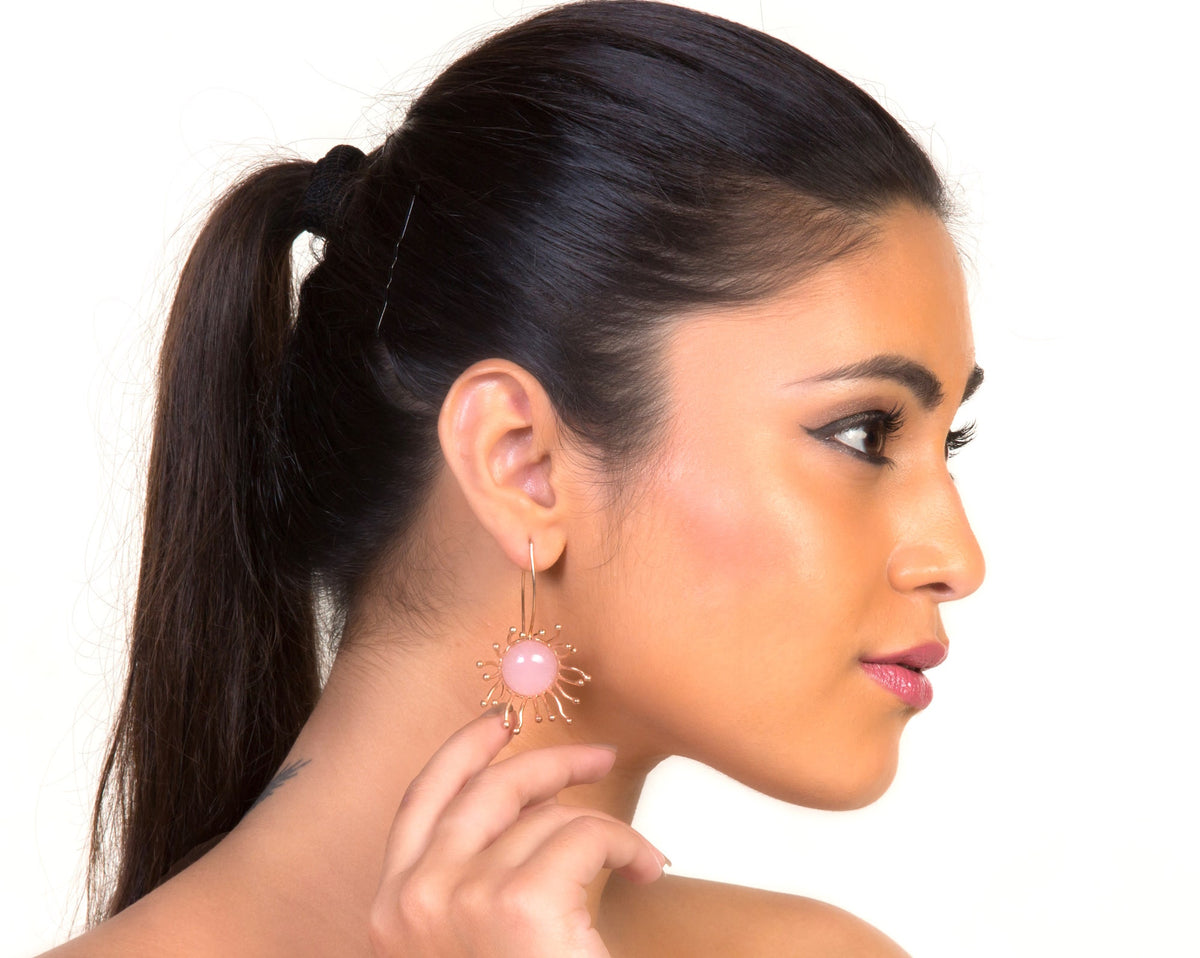 Rose quartz earrings