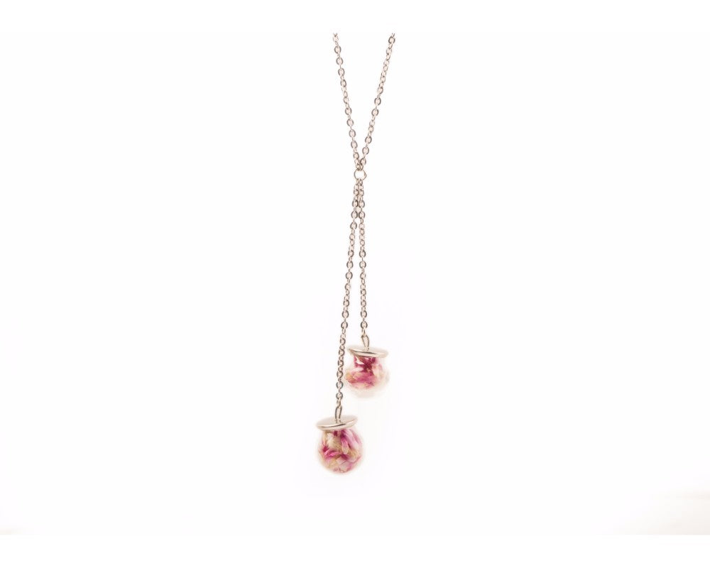 Glass pendant drops neckpiece