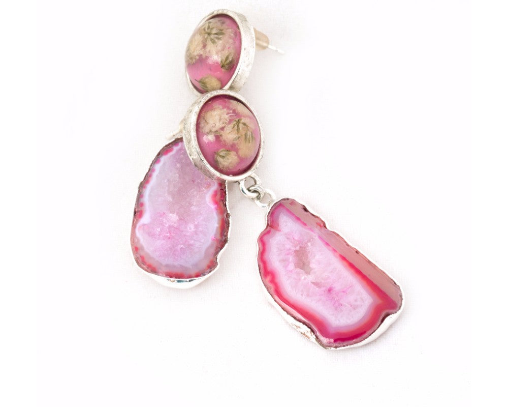 Handmade flora drop earrings