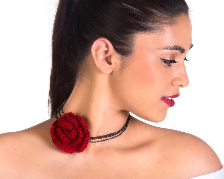 Blossom bound metal chain neckpiece
