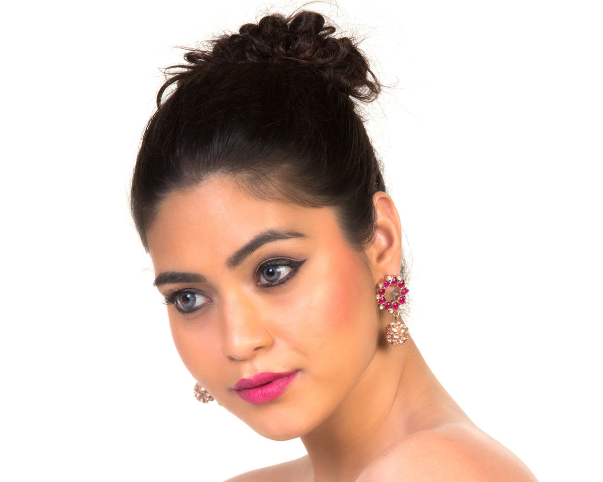 Tiara drops in pink sapphire