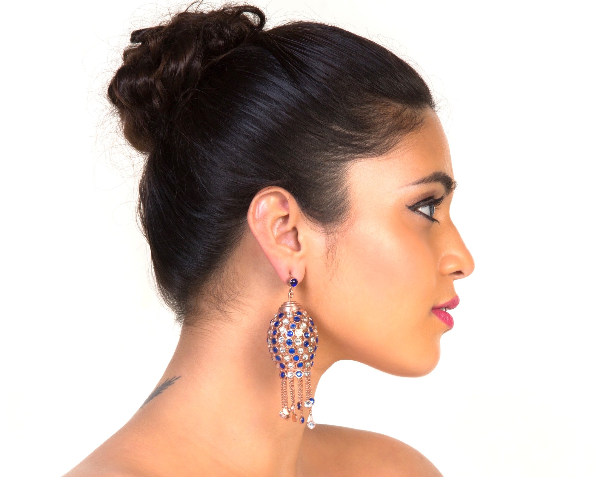 Rose gold plating chandelier earrings